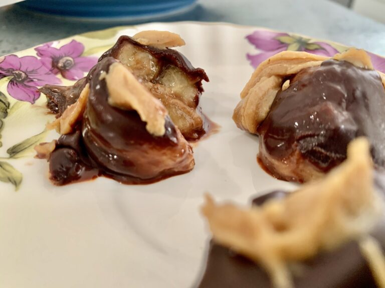 Peanut Butter and Chocolate Banana Poppers