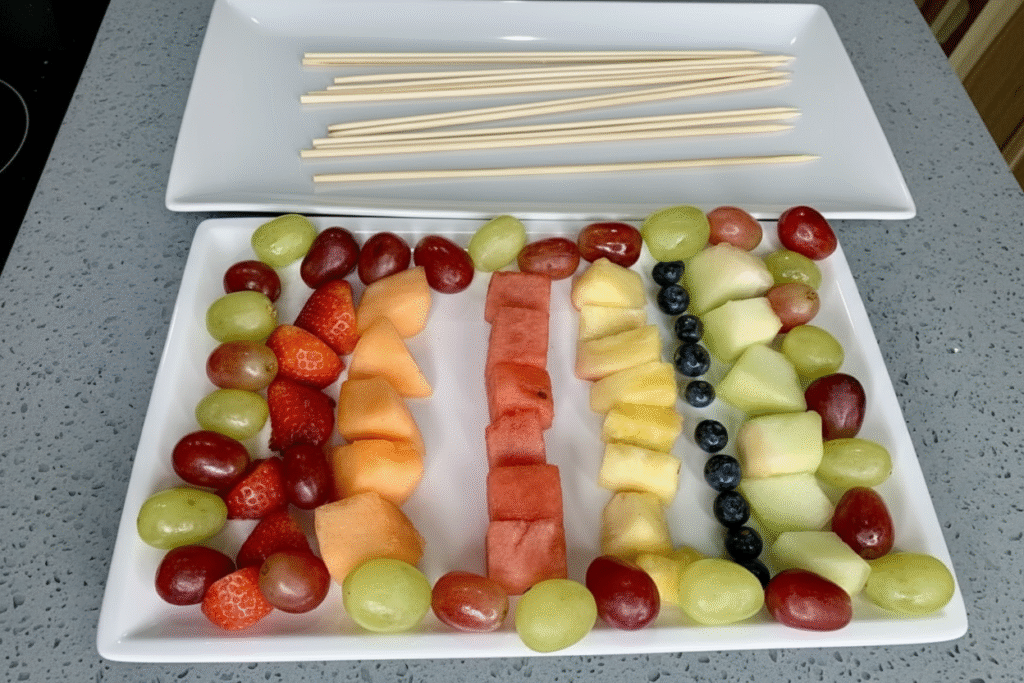 Fruit Skewers and Dip