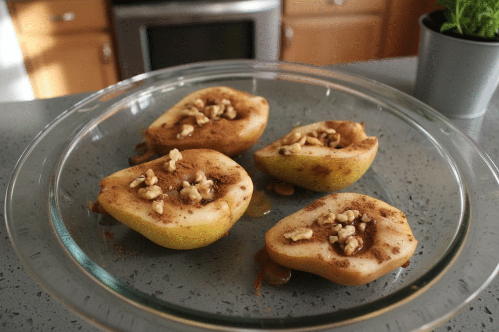Baked Walnut Cinnamon and Honey Pears