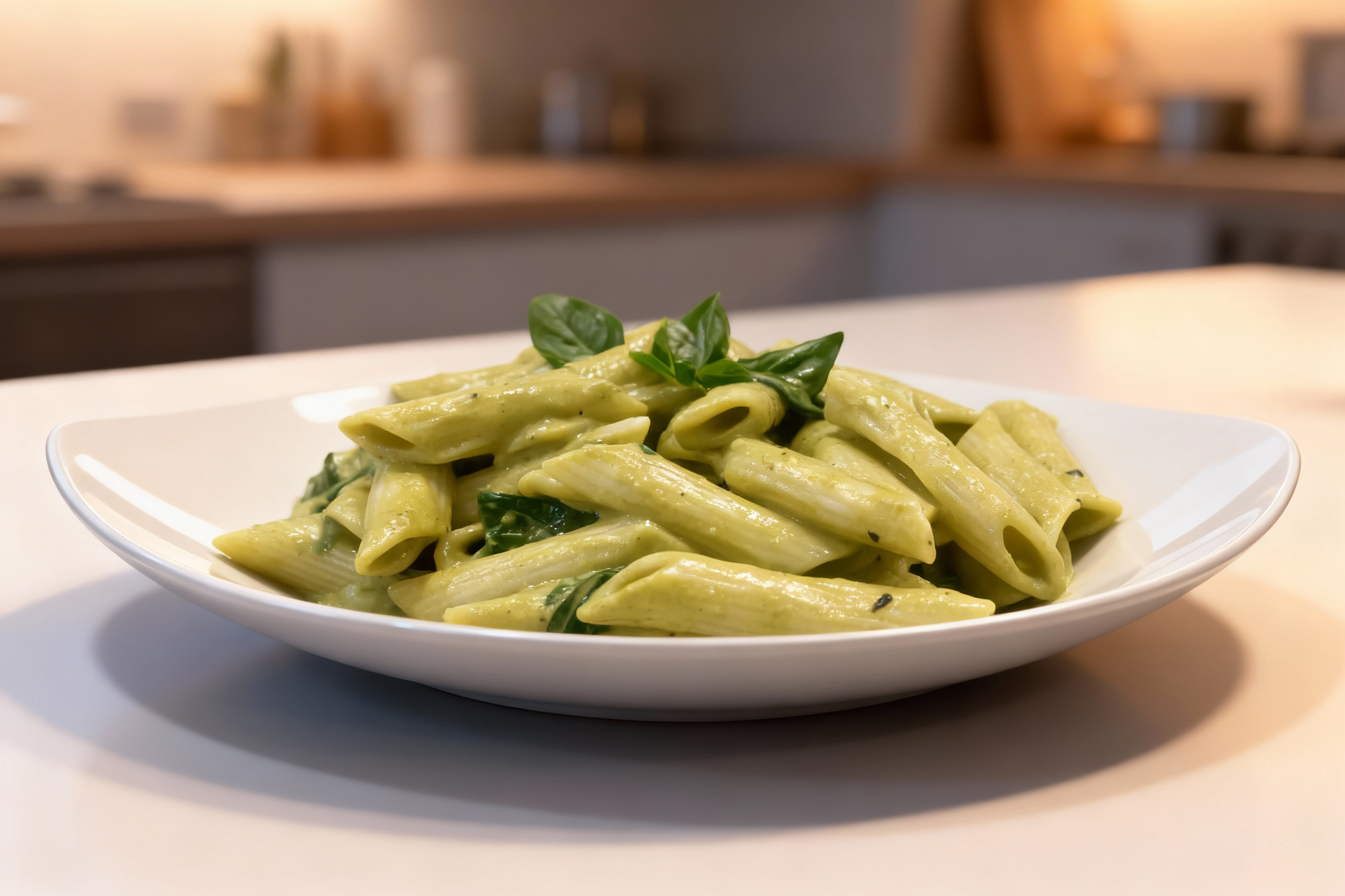 Penne Pasta with Green Sauce