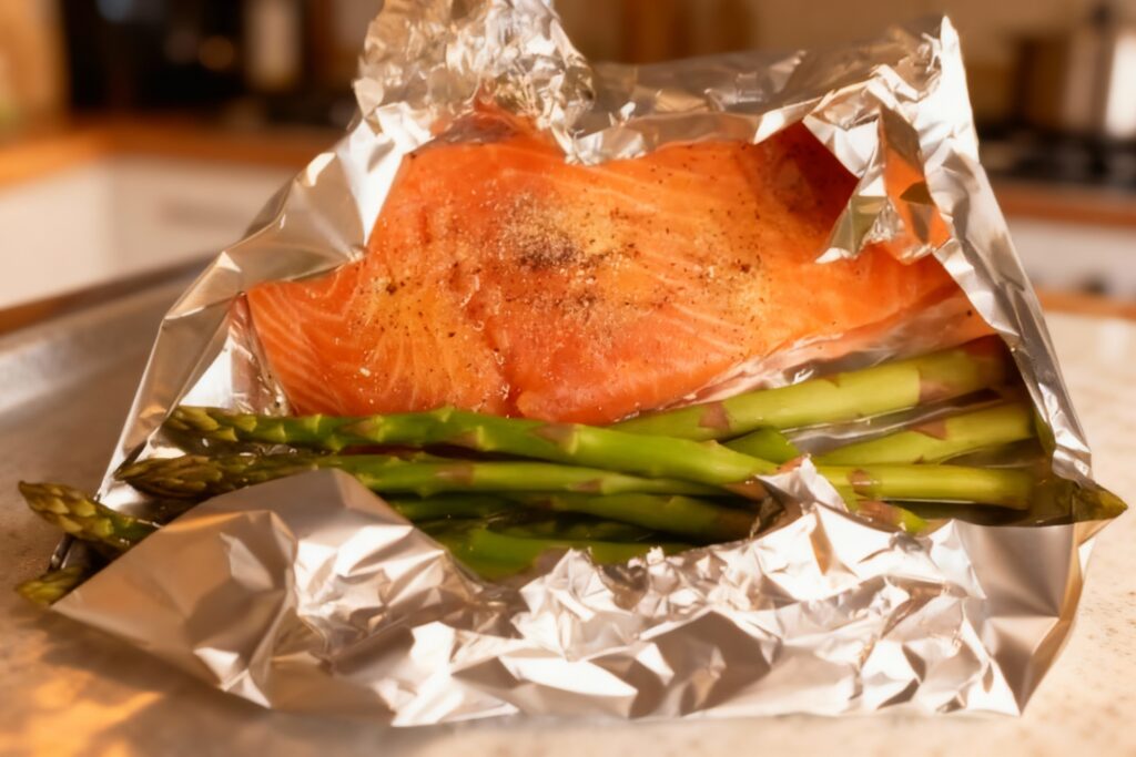 Salmon and Asparagus in Foil