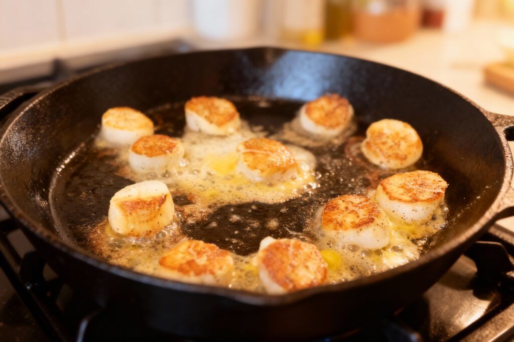 Seared Butter Garlic Sea Scallops