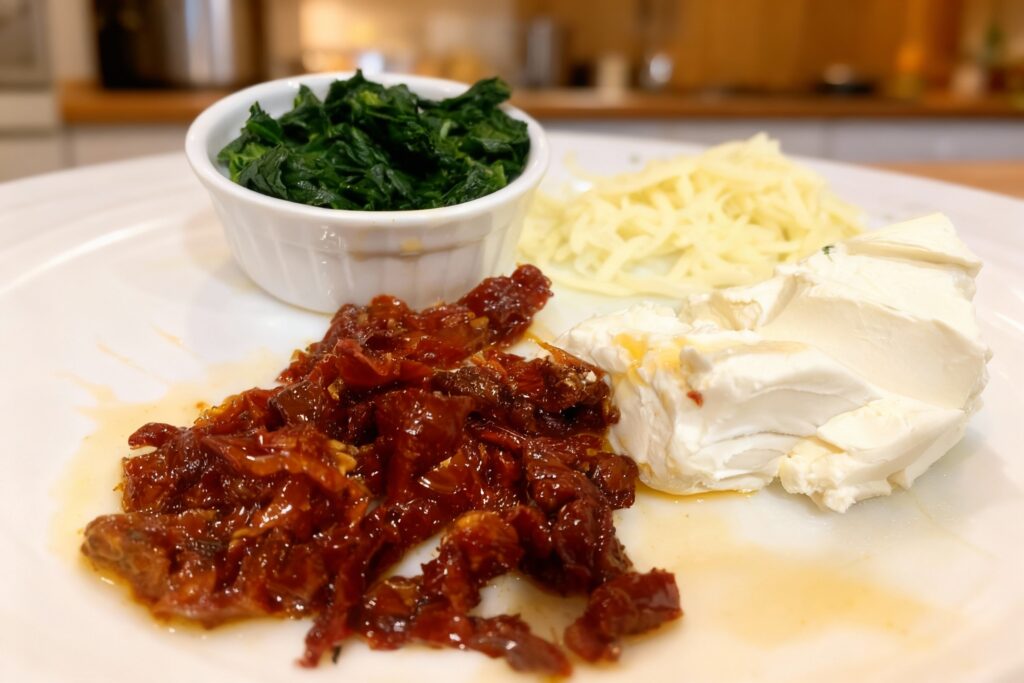 Stuffed Chicken Over Pasta