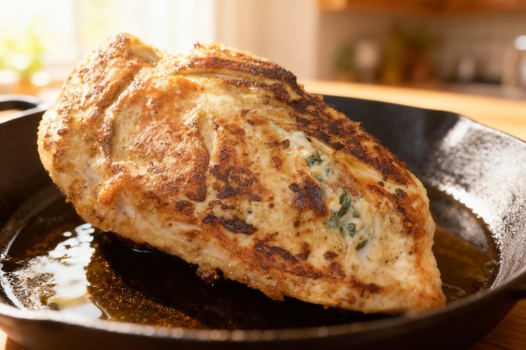 Stuffed Chicken Over Pasta