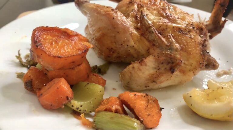 One Pan Roasted Cornish Hen with Veggies