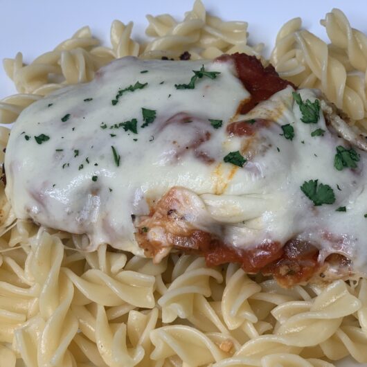 Easy Oven Baked Chicken Parmesan with Fusilli Pasta