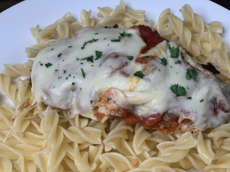 Easy Oven Baked Chicken Parmesan with Fusilli Pasta