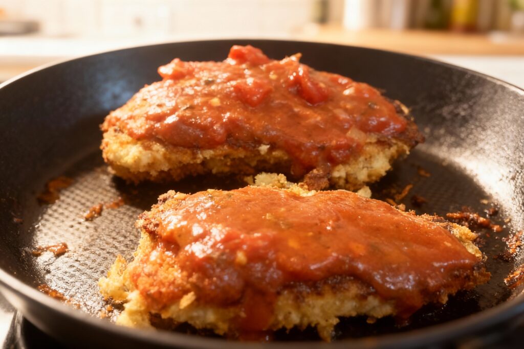 Easy Oven Baked Chicken Parmesan with Fusilli Pasta