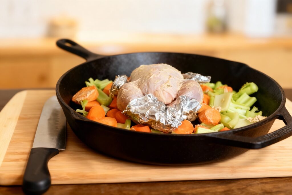 One Pan Roasted Cornish Hen with Veggies