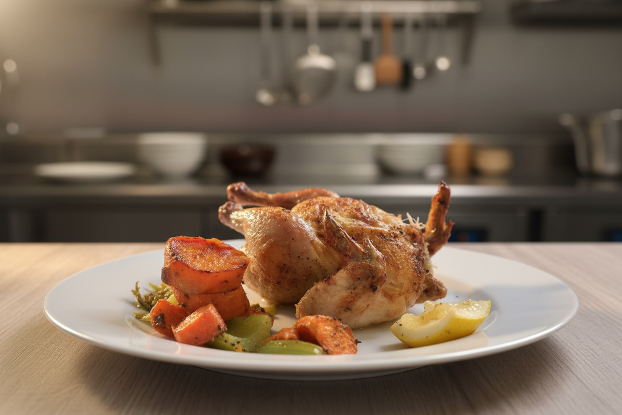 One Pan Roasted Cornish Hen with Veggies
