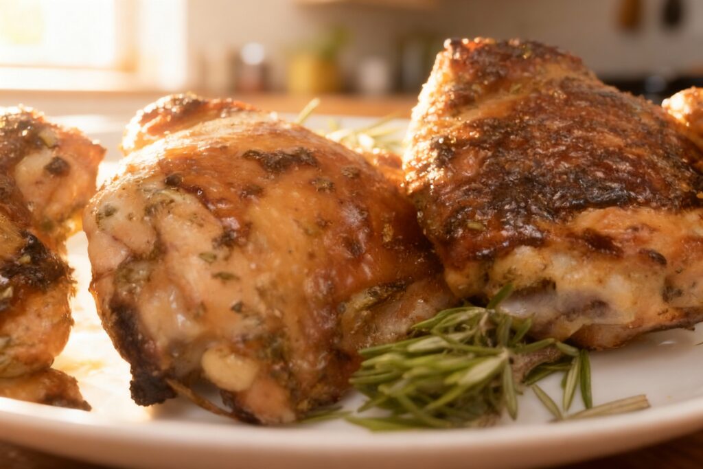 Brown Sugar Crusted Chicken Thighs