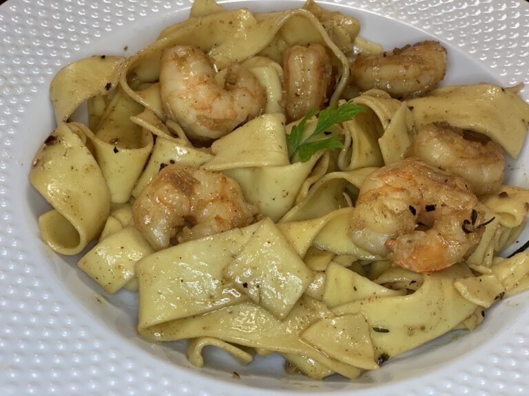 Buttery Shrimp Pappardelle Pasta