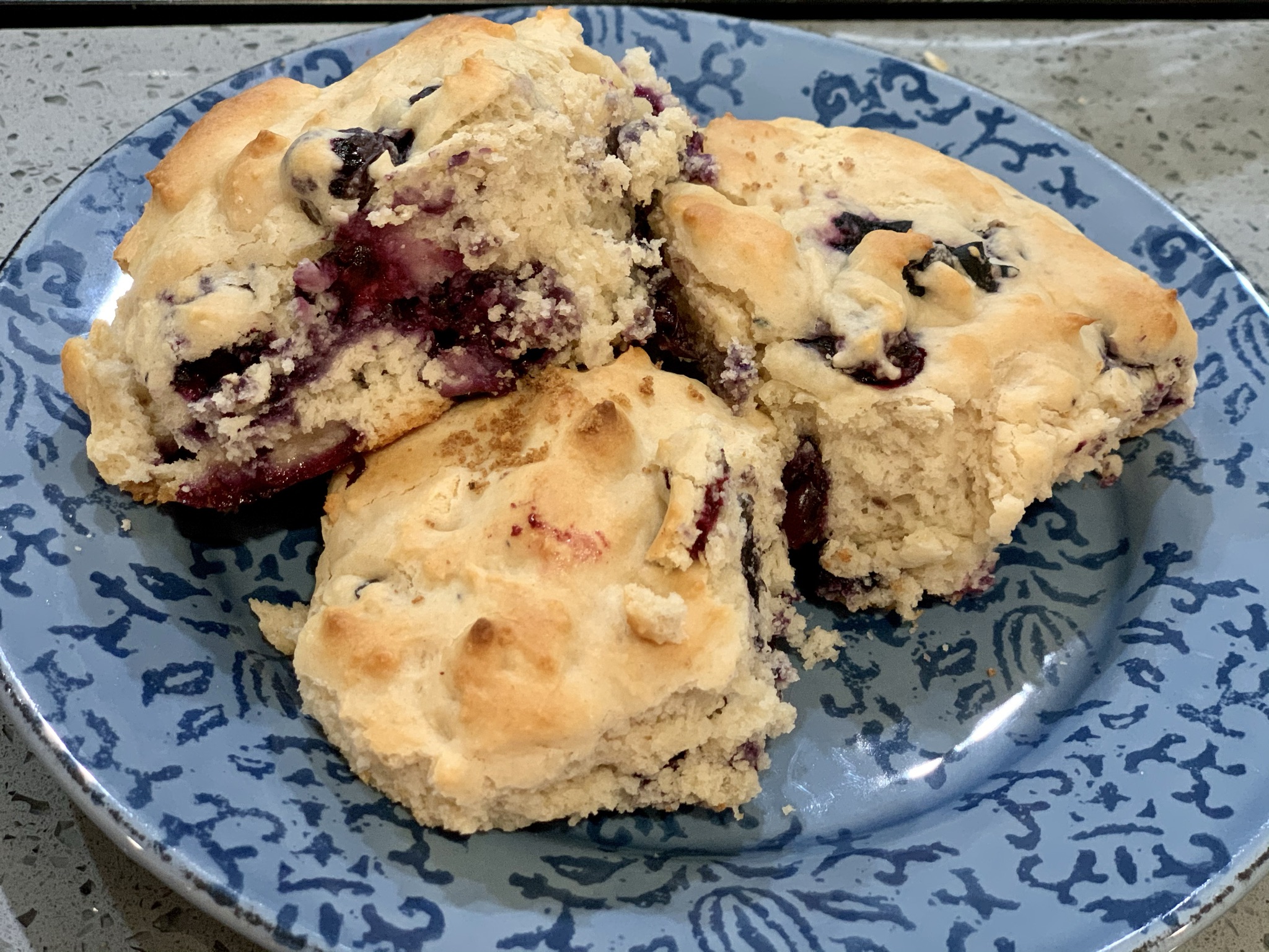 Flaky Blueberry Buttermilk Biscuits