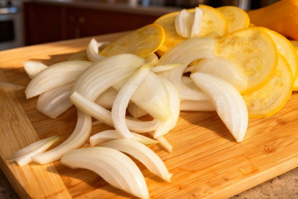Easy 10 Minute Sautéed Squash and Onions
