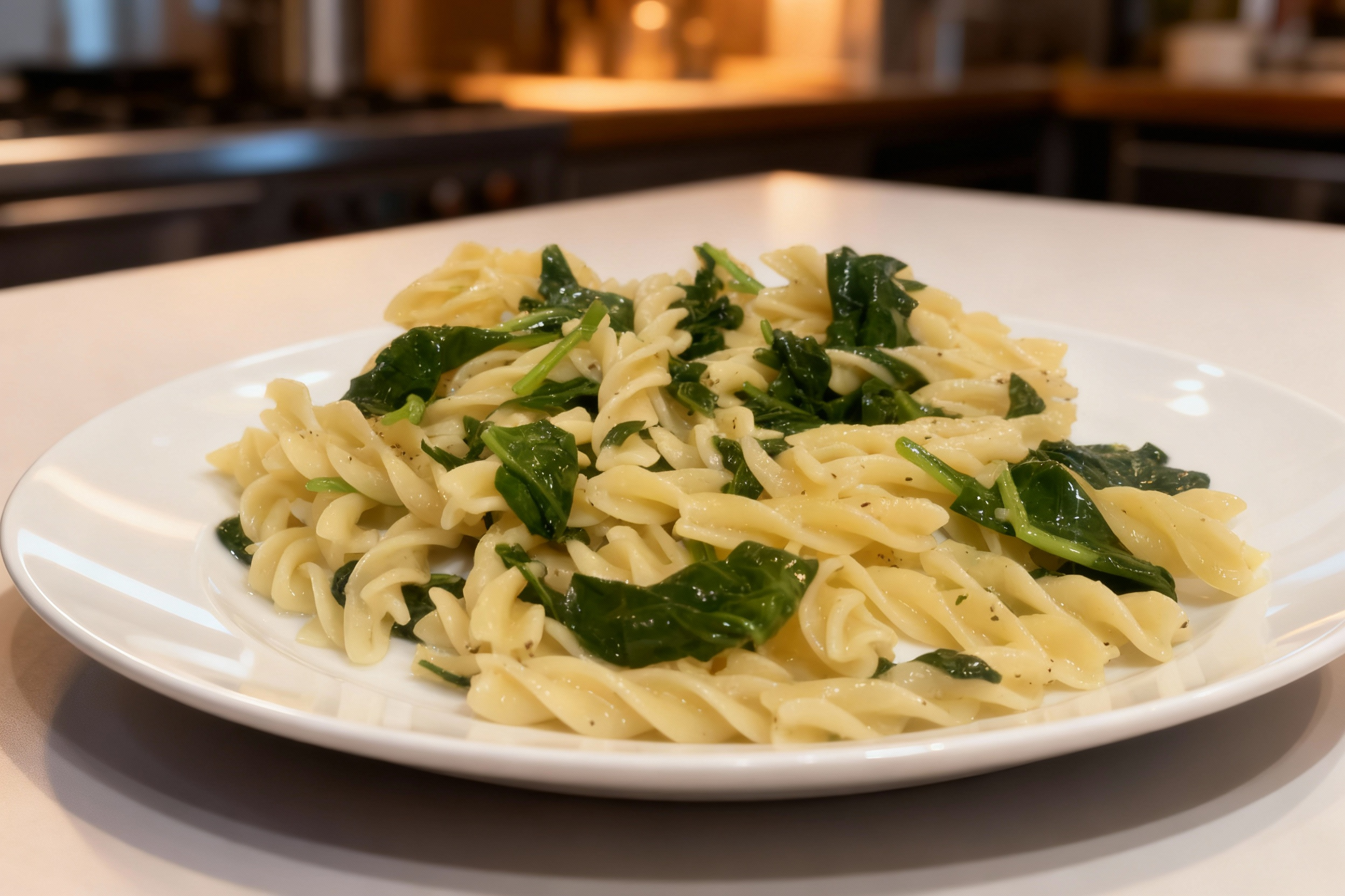 Easy Garlic Spinach Pasta