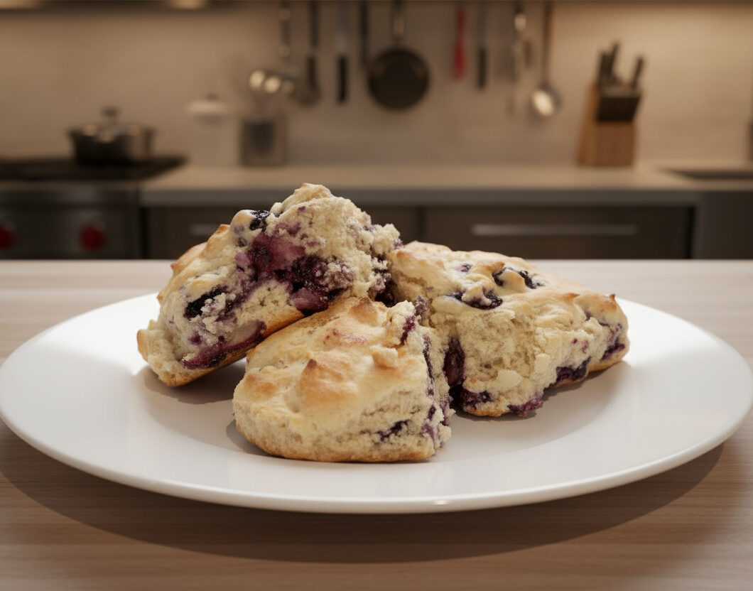 Flakey Blueberry Buttermilk Biscuits