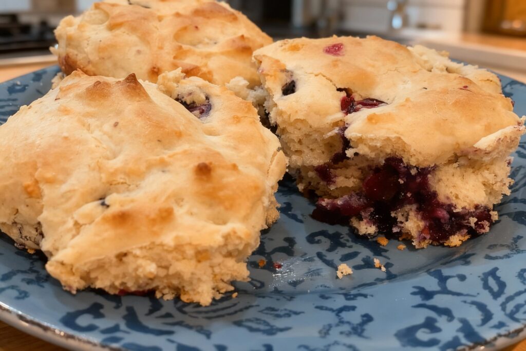 Flaky Blueberry Buttermilk Biscuits