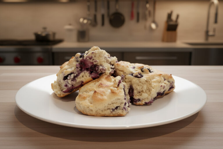 Flaky Blueberry Buttermilk Biscuits
