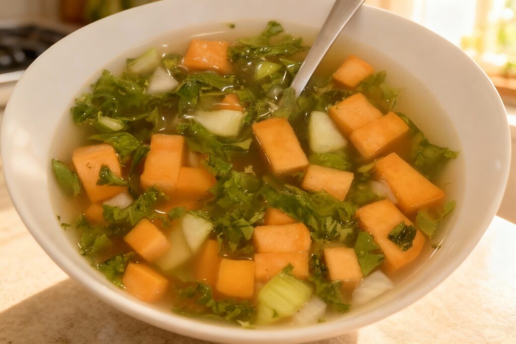 Sweet Potato and Bok Choy Soup