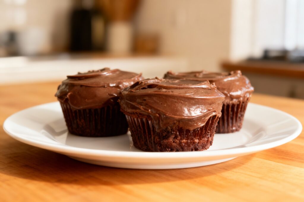 Double Chocolate Fudge Cupcakes