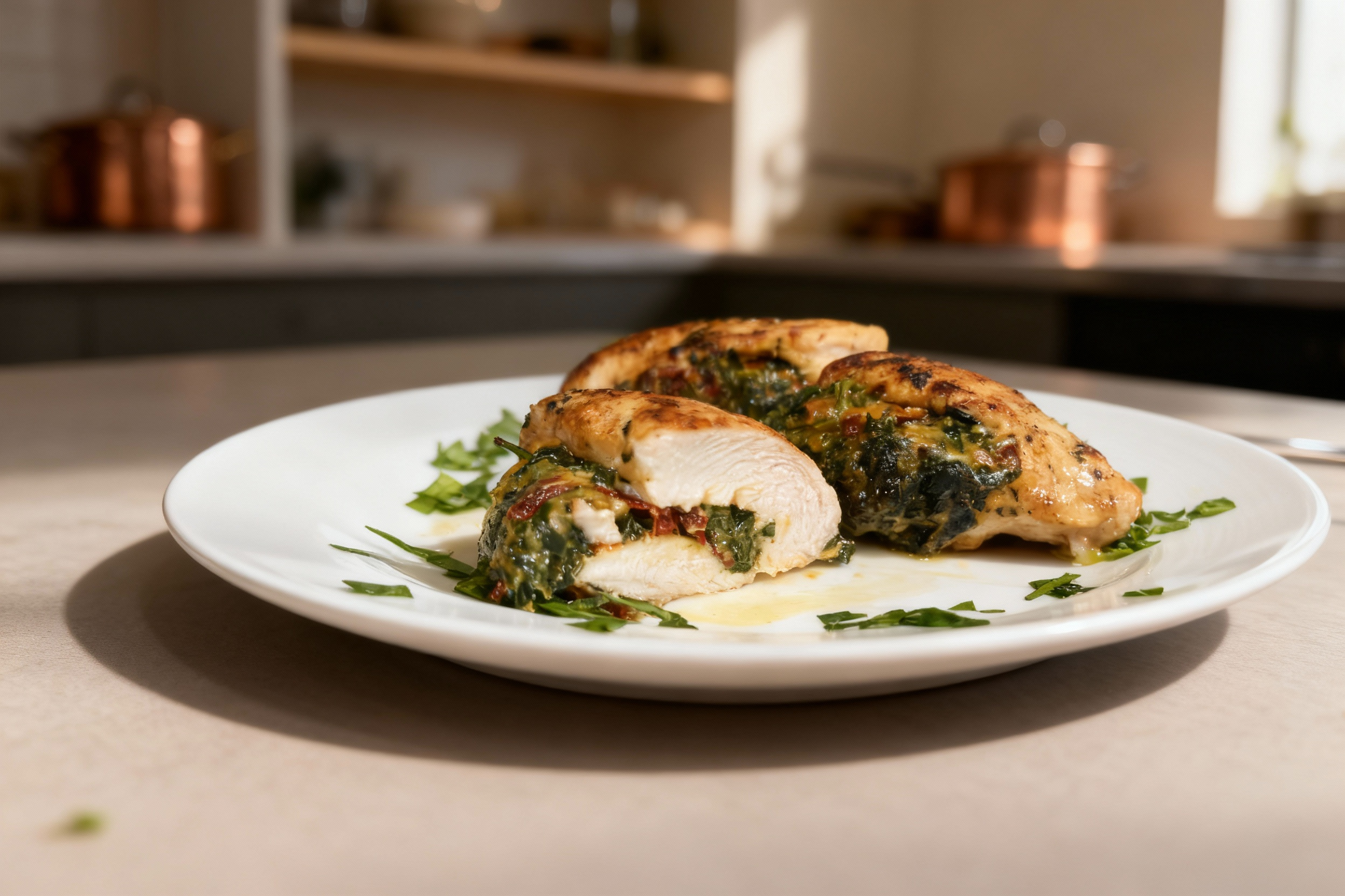 Cheesy Spinach Stuffed Chicken Breasts