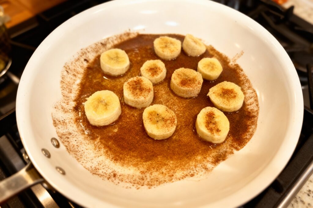 Cinnamon Pan Fried Bananas