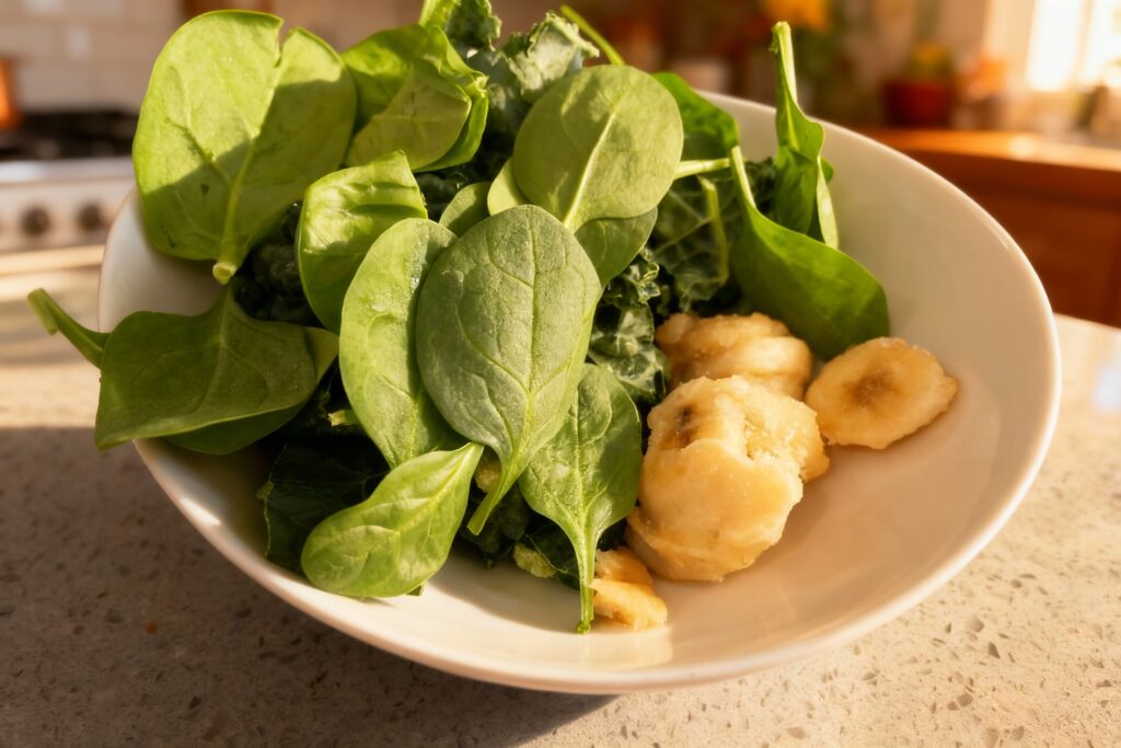 Sweet Kale Spinach and Banana Smoothie