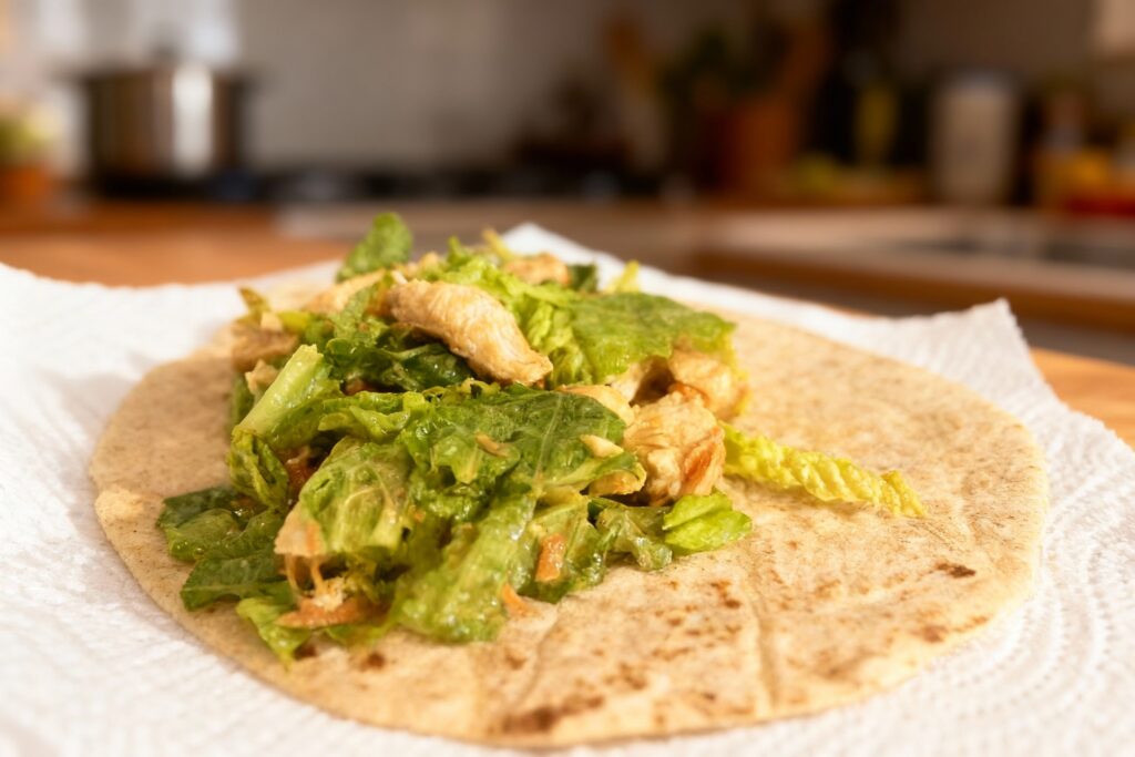 Thai Chicken Wraps with Peanut Sauce