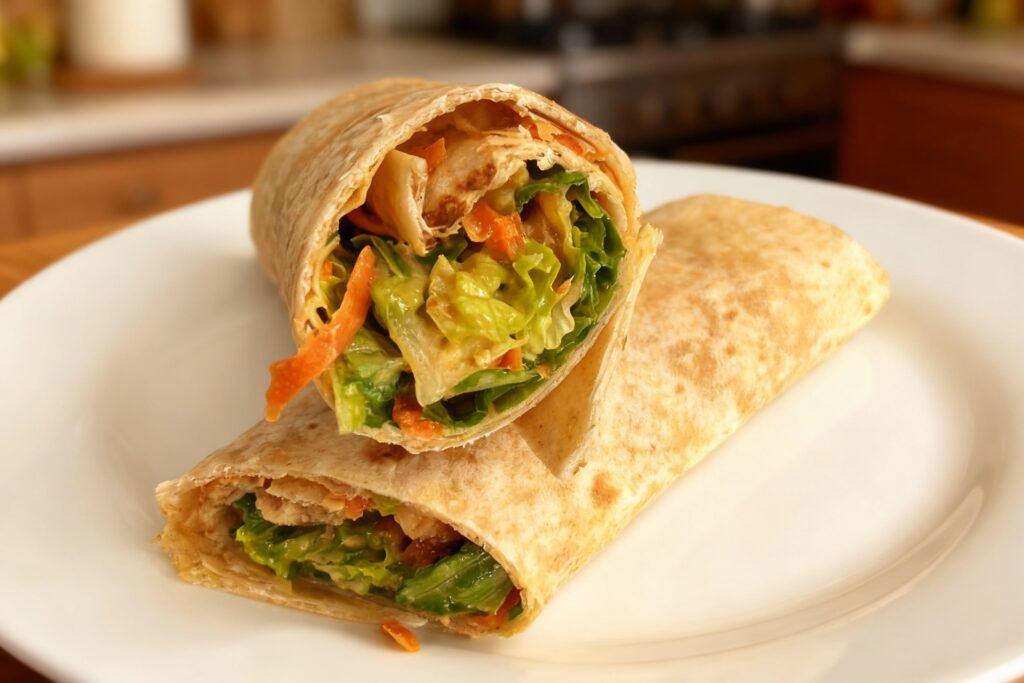 Thai Chicken Wraps with Peanut Sauce