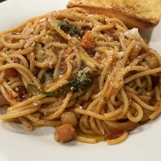 The Best Vegetarian Chickpea Spaghetti