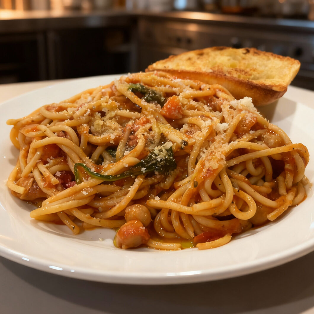 The Best Vegetarian Chickpea Spaghetti