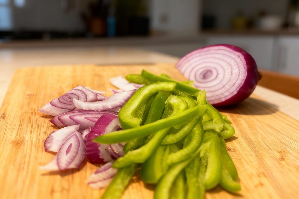 Loaded Green Pepper and Onion Pizza
