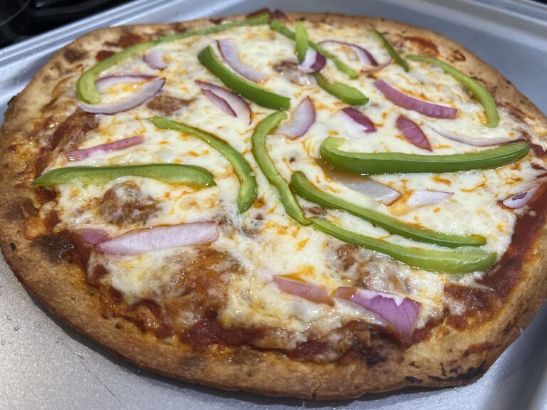 Loaded Green Pepper and Onion Pizza