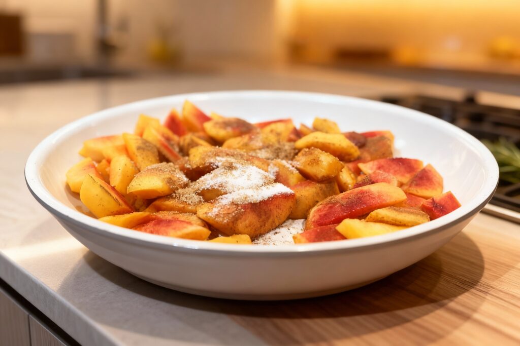 Cinnamon Peach Crumble