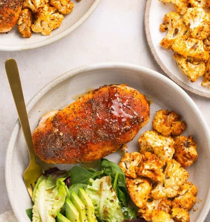 Sheet Pan Honey Garlic Baked Chicken and Cauliflower
