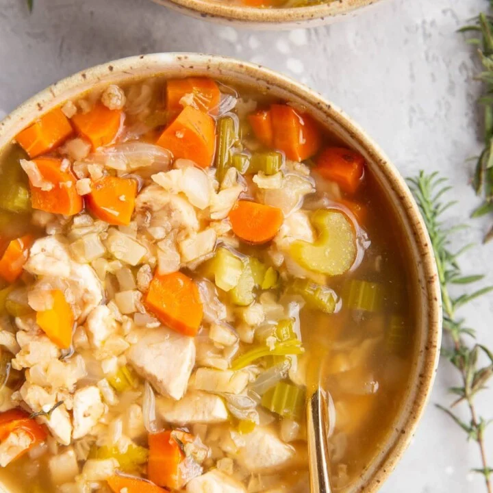 Crock-Pot Chicken and Cauliflower Rice Soup